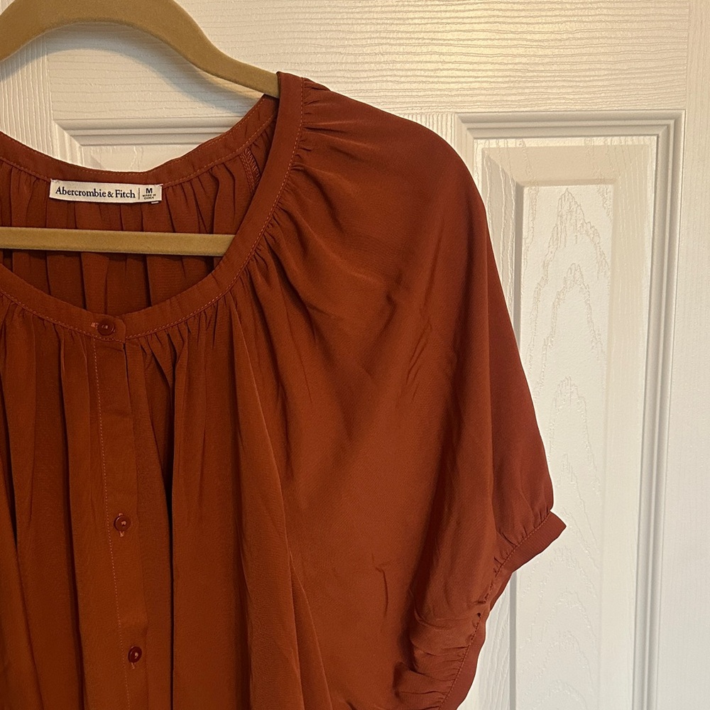 Abercrombie Button-Front Short Sleeve Blouse